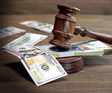 gavel and cash